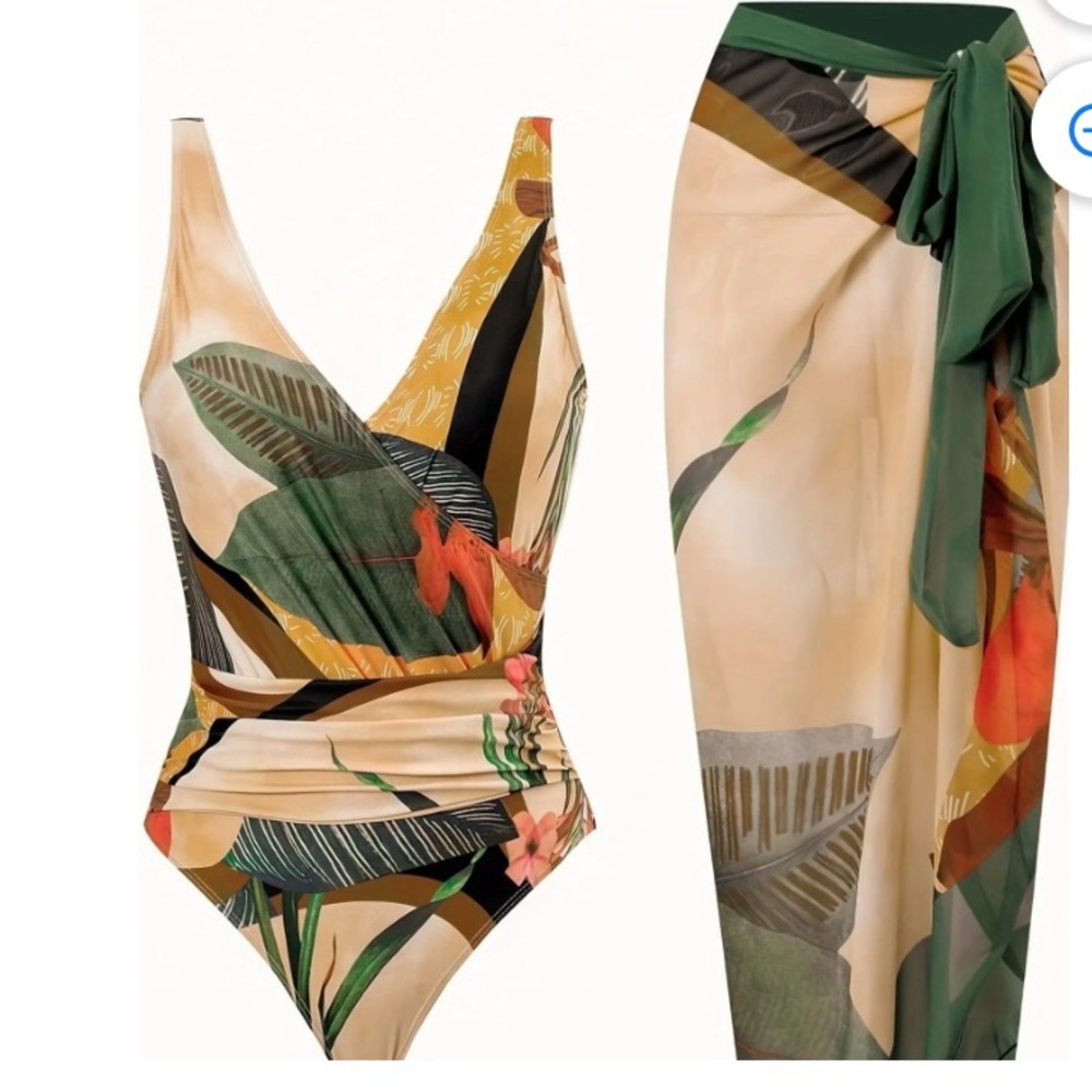 Amazon Women's Tropical Print One Piece Swimsuit - Multicolor